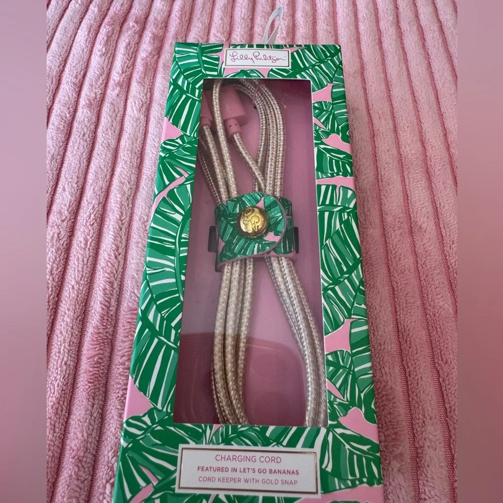 LILLY PULITZER Charging Cord USB Lightning 5ft Phone Cable Lets Go Bananas NWT
